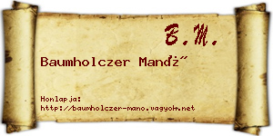 Baumholczer Manó névjegykártya